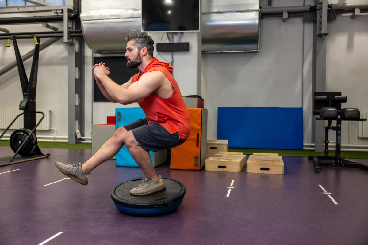 Man practicing stability training